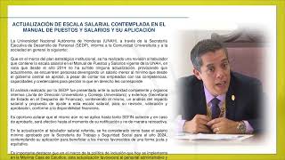 Actualización escala salarial contemplada en Manual de Puestos y Salarios de la UNAH y su aplicación [upl. by Bhatt]