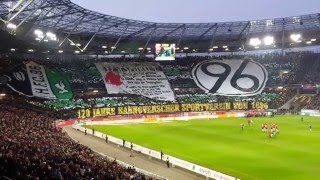 Hannover 96  Gladbach 15042016  Choreo Pyro Stimmung [upl. by Lamdin]