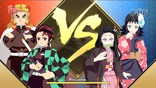 Tanjiro Kamado amp Kyojuro Rengoku VS Nezuko Kamado amp Makomo I Demon Slayer Nintendo Switch [upl. by Alema]