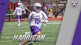 Will Harrigan Kenyon Lacrosse Highlights [upl. by Aelahs]