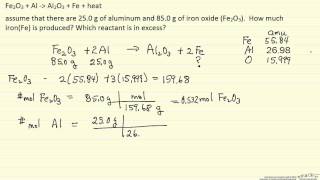 Calculate Mass of Product Formed Example [upl. by Enaywd678]