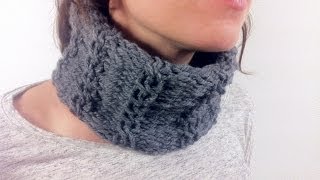 How to Loom Knit a Cabled Cowl DIY Tutorial [upl. by Lyle994]