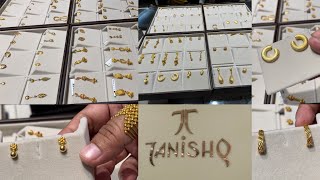 Tanishq 2024 Latest Very Light Weight Gold Stud and Drop Earrings with Price and Weight [upl. by Cloe]