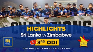 3rd ODI Highlights  Sri Lanka vs Zimbabwe 2022 [upl. by Dolli]