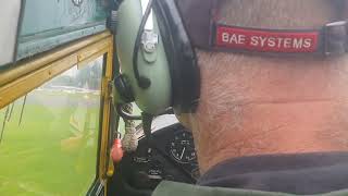 RAF Syerston families day 2023 arriving in a Auster AOP6 aircraft and landing on the grass runway [upl. by Ezar979]