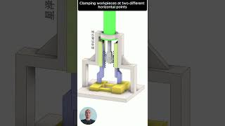Clamping workpieces at two different horizontal points automobile machine mechanism working [upl. by Ahselyt3]