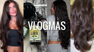 VLOGMAS DAY 17 my haircare guide to healthy amp long hair  favorite products  oiling routine [upl. by Ariak]