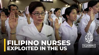 US health worker shortage Filipino nurses say they are being exploited [upl. by Thorn]