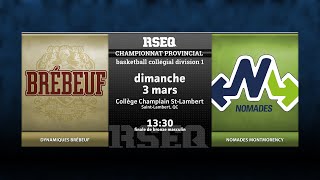 RSEQ D1 Basketball Masculin 🏀 Bronze Montmorency v JeandeBrébeuf 20240303 [upl. by Ecirtram]