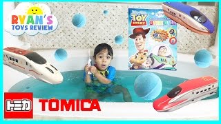 Disney Toys Surprise and Tomica Trains for Kids Ryan ToysReview [upl. by Annairb]