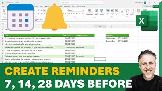 How to Create Reminders in Excel  Due Date Reminder Formula  Conditionally Format Before Expired [upl. by Valonia287]