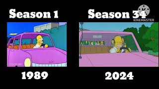 The simpsons Season 1 1989 Vs Season 34 2024 [upl. by Castara]