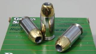 Remington Golden Saber 45 ACP 230 gr JHP SIMTEST wdenim [upl. by Hoon]