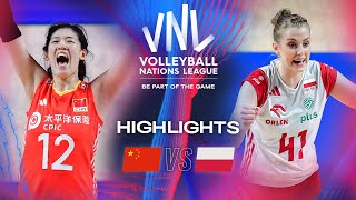 🇨🇳 CHN vs 🇵🇱 POL  Highlights  Week 3  Womens VNL 2024 [upl. by Korry]