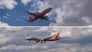 A21N  Two Jetstar Airbus A321Neo Landing at RWY 34 Melbourne Airport  MELYMML [upl. by Aikal]