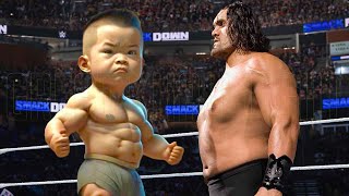 Great Khali vs Muscle Baby Match [upl. by Yffat]