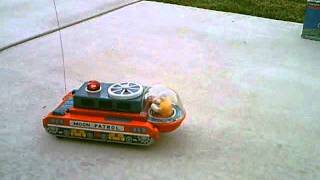 Gakken  Moon Patrol Battery Operated Tin Toy wBox 1960s [upl. by Doniv4]