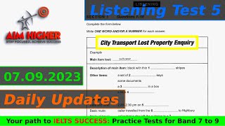 Test 5  City Transport Lost Property Enquiry ieltslistening ieltstest ieltspreparation [upl. by Lisbeth180]