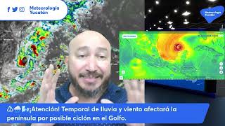 ⚠️🌧️🌬️¡Atención Temporal de lluvia y viento afectará la península por posible ciclón en el Golfo [upl. by Yetta]