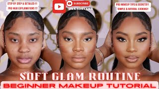 Detailed Soft Glam Makeup Routine for beginners 2024  WOC [upl. by Araic]