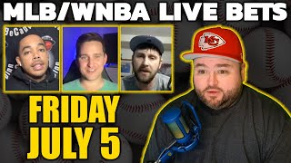 Live Bets With Kyle Kirms MLB WNBA Picks Friday July 5 [upl. by Shreve]