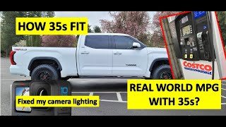 How 35s fit on a leveled 2022 Tundra  Real world MPG on 35s  Fixed camera lighting  Walkaround [upl. by Riccardo984]