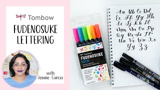 Lettering With Fudenosuke Brush Pens [upl. by Annaohj488]