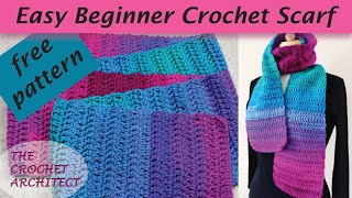 15  EASY Crochet Scarf for the Absolute Beginner [upl. by Eenahpets]