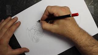 How to draw scroll designs Leaf sheaths [upl. by Zumstein220]