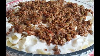 Mercimek Soslu Kıymalı Makarna Salatası  Nefis Lezzet [upl. by Anaic]