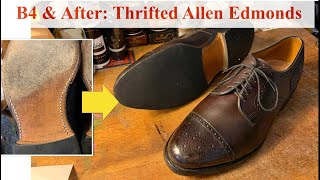 Before amp After Thrifted Allen Edmonds Sanford Derby [upl. by Teeniv853]