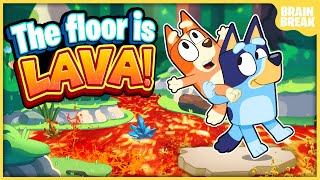 Floor Is Lava 🌋🌋 Danny Go For Kids  Freeze Dance amp Just Dance  Brain Breaks For Kids  Bluey Games [upl. by Storz808]