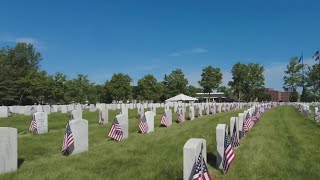 13000 flags placed at State Veterans Cemetery in Middletown [upl. by Eiggem521]