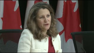 Minister Freeland announces 199M for lowincome renters shelters – February 6 2024 [upl. by Dagall595]