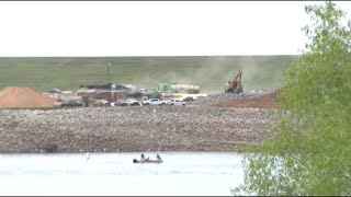 Rapid repairs underway to dam at Lake Livingston Houstons largest water supplier [upl. by Salena314]