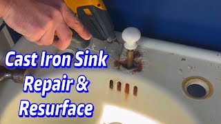 REPAIR amp RESURFACE ANTIQUE CAST IRON SINK [upl. by Cassella]