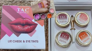 TAC Lip cheek amp Eye Tints swatches amp Review Ayurvedic Lipcheek amp eye tintDivas Glam By Shobha [upl. by Ailsa306]