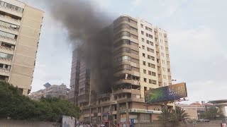 Israeli airstrike hits residential building near Iranian embassy [upl. by Ellerad]