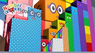 Numberblocks Step Squad 500 vs 15000 vs 25000000 MILLION BIGGEST Standing Tall Learn to Count [upl. by Enyamart]