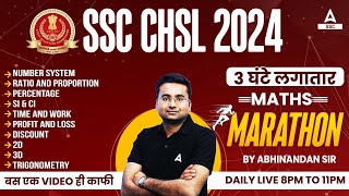 SSC CHSL 2024  SSC CHSL Maths Marathon Class By Abhinandan Sir [upl. by Wadlinger]