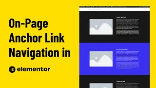 OnPage Anchor Link Navigation in Elementor Highlight Link OnScroll of Current Section [upl. by Whitebook32]