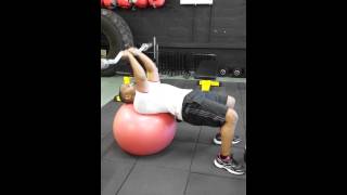 Stability ball lying tricep extension  skull crushers [upl. by Ojybbob227]