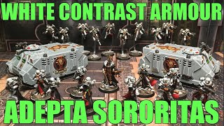 Contrast Painted Order Sacred Rose Sisters Battle REVEAL Adepta Sororitas commission warhammer 40k [upl. by Enneyehc]