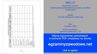 Egzamin zawodowy praktyczny z 02 MED12 czerwiec 2020 [upl. by Nagol]