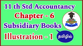 Subsidiary books  Illustraion 1  Chapter 6  11 th std Accountancy [upl. by Clevie]