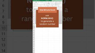 Use NORMINV to generate a random output in Excel [upl. by Nivk323]