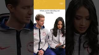 Madison Chock amp Evan Bates reacts to their Beijing 2022 free dance [upl. by Annawot]