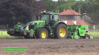 Planting Potatoes 2017  John Deere 6215 R  Avr Ceres 400  Aardappels poten 2017 [upl. by Refinne261]