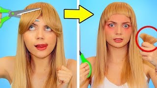 FUN HAIR HACKS AND FAILS Girls Problems amp DIY Beauty Hacks [upl. by Aramoy]