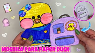 COMO FAZER MOCHILA ESCOLAR PARA PAPER DUCK  Paper Duck ideas [upl. by Randolph]